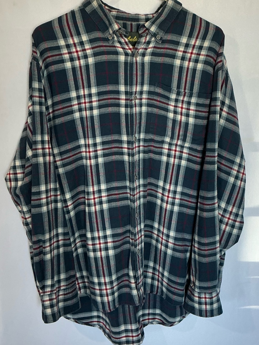 Cabela’s Navy Plaid Cotton Flannel Shirt Men’s XL